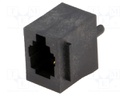 Socket; RJ9; PIN: 4; with panel stop blockade; gold-plated; THT