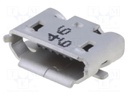 Socket; USB B micro; on PCBs; SMT; PIN: 5; horizontal; gold-plated