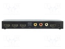 Switch; HDMI 2.0,High Speed; LED status indicator; black; metal