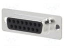 D-Sub; PIN: 15; plug; female; w/o contacts; crimped; for cable