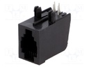 Socket; RJ9; PIN: 4; Layout: 4p4c; THT; angled