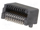 Socket; SFP; PIN: 20; gold-plated; 500mA; 300V; SMT; horizontal