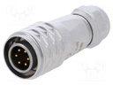 Plug; male; SF12; PIN: 6; IP67; 4÷6.5mm; 5A; soldering; for cable