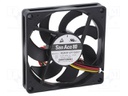 Axial Fan, 12 V, DC, 80 mm, 15 mm, 50.9 cu.ft/min, 1.44 m³/min