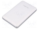 Re-battery: powerbank; 8000mAh; 2A; Out: USB; Colour: white; 5VDC