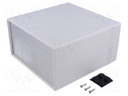 Enclosure: with panel; 1598; X: 160mm; Y: 160mm; Z: 86mm; ABS; grey