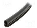 Gasket; EPDM; black; L: 25m; W: 18.7mm; H: 14.6mm