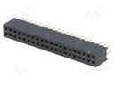 Socket; pin strips; female; PIN: 40; straight; 1.27mm; THT; 2x20