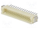 Socket; wire-board; male; DF13; 1.25mm; PIN: 15; SMT; on PCBs; tinned