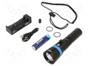 Torch: LED; IPX8; 1600lm; L: 168mm; Ø: 45mm; 5°; 6500K; diving