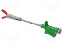 Clip-on probe; crocodile; 6A; green; Contacts: brass; 4mm; L: 177mm