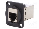 Coupler; FT; Cat: 6a; shielded; Layout: 8p8c; 19x24mm; Colour: black
