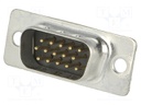 D-Sub HD; PIN: 15; plug; male; turned contacts; soldering; black