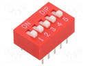 Switch: DIP-SWITCH; Poles number: 5; OFF-ON; 0.025A/24VDC; Pos: 2/5
