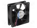 Fan: DC; axial; 80x80x25mm; 58m3/h; 26dBA; slide bearing; 2600rpm