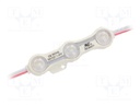 LED; red; 1.2W; IP68; 12VDC; 160°; No.of diodes: 3; Case: 5730