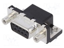 D-Sub; PIN: 9; socket; LD; female; Locking: screws; angled 90°; THT