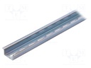 DIN rail; perforated; TS35; L: 1m; Mat: zinc-plated steel