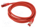 Patch cord; S/FTP; 6; stranded; Cu; LSZH; red; 2m; halogen free