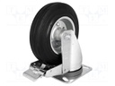 Transport wheel; Ø: 125mm; W: 37.5mm; H: 156mm; torsional with lock
