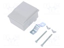 Enclosure: junction box; X: 80mm; Y: 90mm; Z: 48mm; ABS; light grey