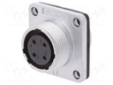 Socket; female; WS; PIN: 4; flange (4 holes),for panel mounting
