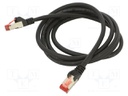 Patch cord; S/FTP; 6; stranded; Cu; LSZH; black; 1.5m; halogen free