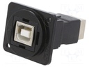 Coupler; USB B socket,both sides; FT; USB 2.0; metal; 19x24mm