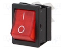 ROCKER; DPST; Pos: 2; OFF-ON; 16A/250VAC; red; neon lamp 250V