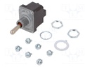 Switch: toggle; Pos: 2; DPDT; (ON)-ON; 6A/230VAC; 18A/28VDC; IP67