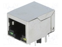 Socket; RJ45; PIN: 8; shielded,with LED; Layout: 8p8c; THT