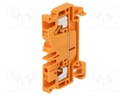 Splice terminal: rail; 2.5mm2; ways: 1; terminals: 2; orange; wemid
