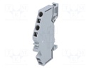 Splice terminal: rail; 0.08÷4mm2; ways: 1; terminals: 3; grey; 800V