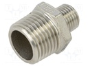 Male-male,reductive; max.10.5bar; 1.4408 stainless steel; G316