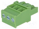 Pluggable terminal block; 5.08mm; ways: 3; angled 90°; plug; 300V