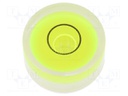 Spirit level; H: 9mm; Ømount.hole: 18mm; plastic; Body: white