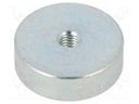 Magnet: permanent; neodymium; 105N; Ø: 20mm; H: 6mm; steel