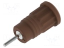 Connector: 4mm banana; socket; 36A; brown; nickel plated; 35mm