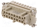 Connector: HDC; contact insert; female; DE; PIN: 16; 16+PE; 16A; 500V
