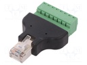 Adapter; PIN: 8; RJ45 plug,terminal block; screw terminal