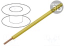 Wire; stranded; Cu; 0.25mm2; yellow; PVC; 100V; 25m; Class: 5