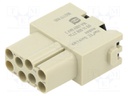 HEAVY DUTY MODULE, RCPT, 8POS, 1.5MM2