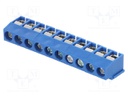 PCB terminal block; angled 90°; 5mm; ways: 10; on PCBs; 2.5mm2