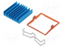 Heatsink: extruded; grilled; blue; L: 30mm; W: 30mm; H: 7.5mm