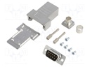 D-Sub; PIN: 9; plug; male; soldering; for cable; black