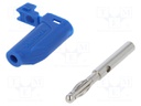 Plug; 4mm banana; 32A; 33VAC; 70VDC; blue; Max.wire diam: 4mm