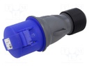 Connector: AC supply 3-phase; plug; female; straight; for cable