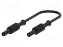 Test lead; 36A; banana socket 4mm,both sides; Len: 1m; black