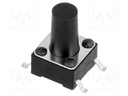 Microswitch TACT; SPST-NO; Pos: 2; 0.05A/12VDC; SMT; none; 1.6N