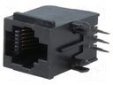 Socket; RJ12; PIN: 6; Cat: 5; Layout: 6p6c; THT; angled